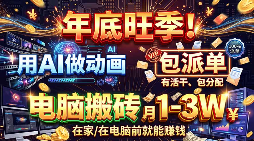 （20974期）AI代做动画，旺季捡钱！一单500-1000+，提供做单渠道，新手可做！瀚萌资源网-网赚网-网赚项目网-虚拟资源网-国学资源网-易学资源网-本站有全网最新网赚项目-易学课程资源-中医课程资源的在线下载网站！瀚萌资源网