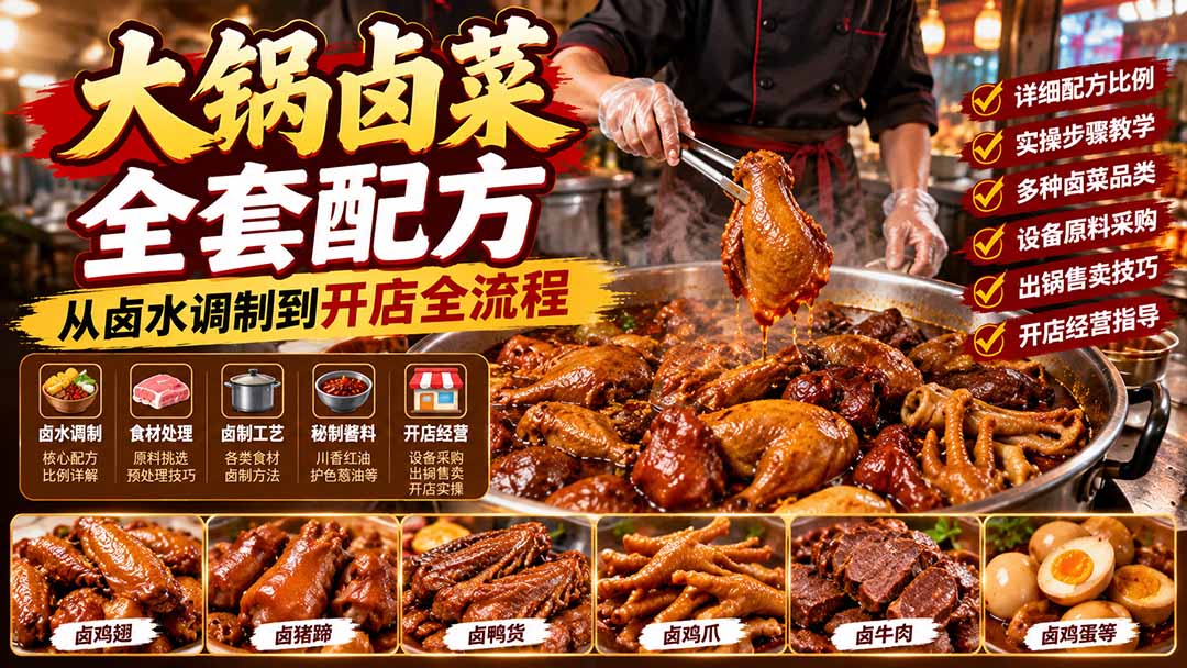（21232期）大锅卤菜全套配方，从卤水调制到开店全流程，感觉学会了去摆摊也不错瀚萌资源网-网赚网-网赚项目网-虚拟资源网-国学资源网-易学资源网-本站有全网最新网赚项目-易学课程资源-中医课程资源的在线下载网站！瀚萌资源网