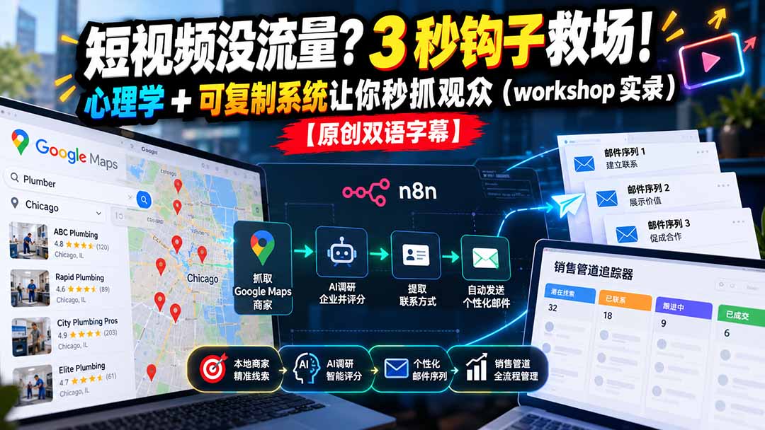 （21043期）短视频没流量？3 秒钩子救场！心理学 + 可复制系统让你秒抓观众（workshop 实录）【原创双语字幕】瀚萌资源网-网赚网-网赚项目网-虚拟资源网-国学资源网-易学资源网-本站有全网最新网赚项目-易学课程资源-中医课程资源的在线下载网站！瀚萌资源网