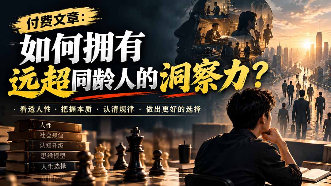 （20976期）付费文章：如何拥有远超同龄人的洞察力？瀚萌资源网-网赚网-网赚项目网-虚拟资源网-国学资源网-易学资源网-本站有全网最新网赚项目-易学课程资源-中医课程资源的在线下载网站！瀚萌资源网