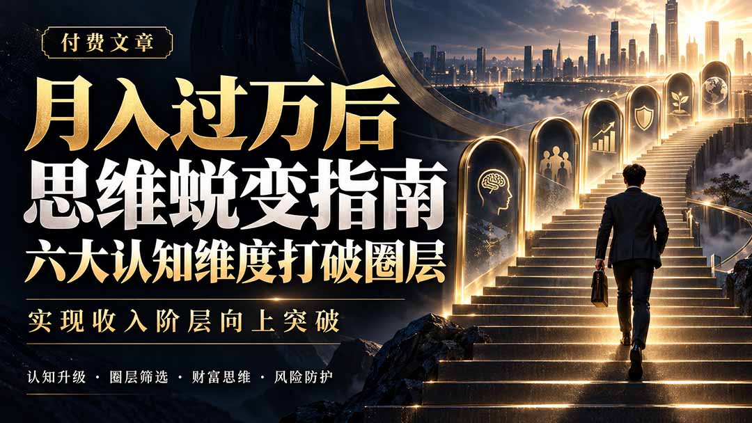 （21210期）付费文章：月入过万后思维蜕变指南，六大认知维度打破圈层，实现收入阶层向上突破瀚萌资源网-网赚网-网赚项目网-虚拟资源网-国学资源网-易学资源网-本站有全网最新网赚项目-易学课程资源-中医课程资源的在线下载网站！瀚萌资源网