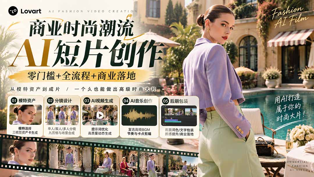 （21000期）从一张模特图到高级时尚广告大片：AI三视图资产、场景合成、电影分镜、动态生成与复古音乐剪辑实战课瀚萌资源网-网赚网-网赚项目网-虚拟资源网-国学资源网-易学资源网-本站有全网最新网赚项目-易学课程资源-中医课程资源的在线下载网站！瀚萌资源网