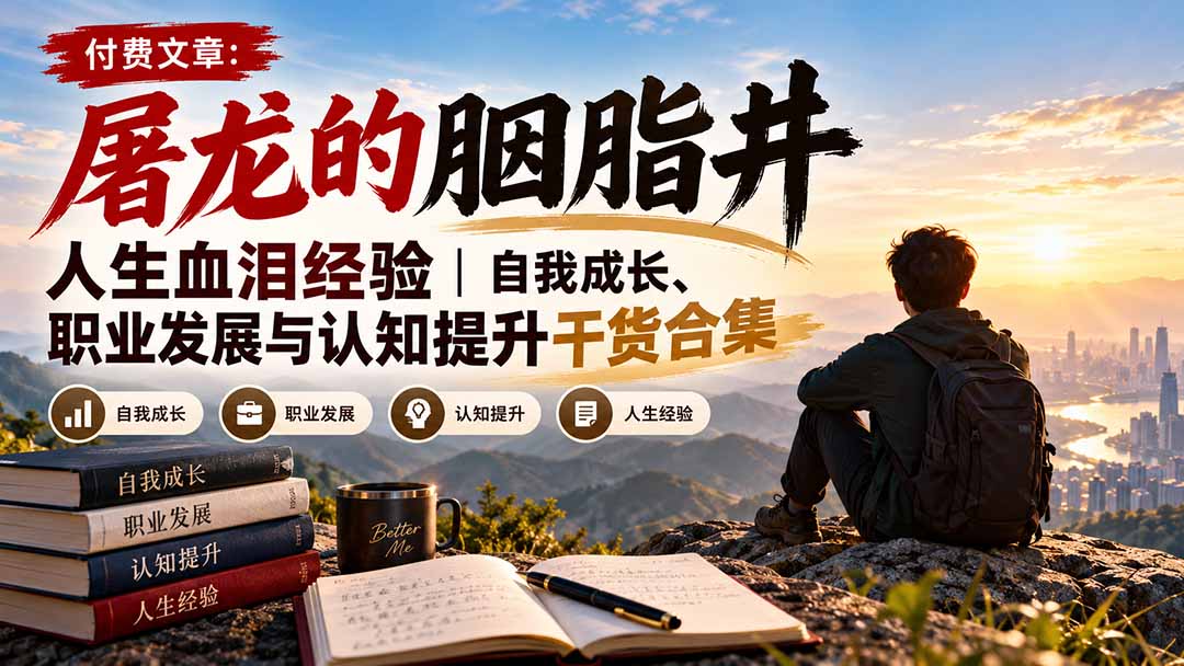 （20943期）付费文章：屠龙的胭脂井人生血泪经验｜自我成长、职业发展与认知提升干货合集瀚萌资源网-网赚网-网赚项目网-虚拟资源网-国学资源网-易学资源网-本站有全网最新网赚项目-易学课程资源-中医课程资源的在线下载网站！瀚萌资源网