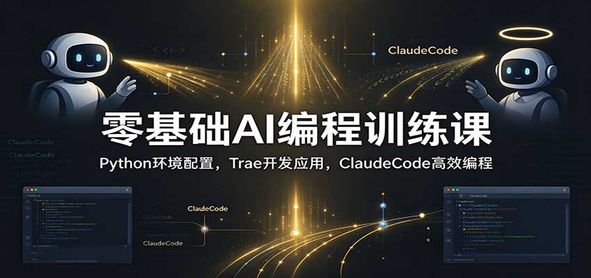零基础AI编程训练课：Python环境配置，Trae开发应用，ClaudeCode高效编程瀚萌资源网-网赚网-网赚项目网-虚拟资源网-国学资源网-易学资源网-本站有全网最新网赚项目-易学课程资源-中医课程资源的在线下载网站！瀚萌资源网