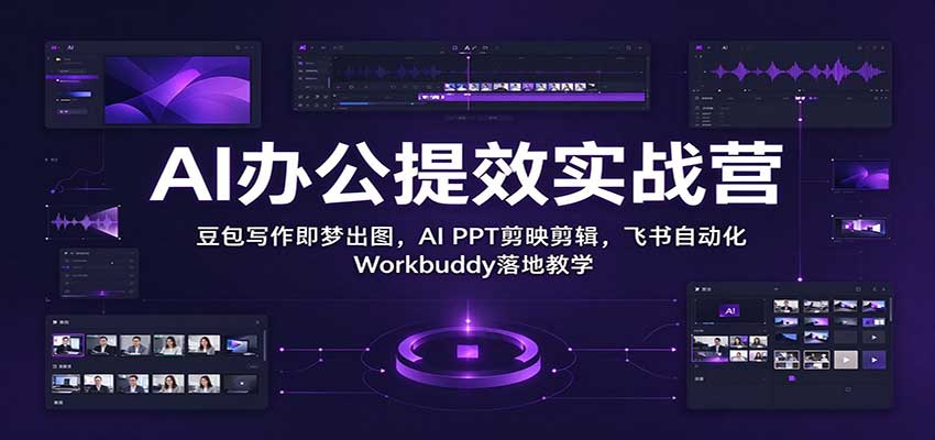 AI办公提效实战营：豆包写作即梦出图，AI PPT剪映剪辑，飞书自动化 Workbuddy落地教学瀚萌资源网-网赚网-网赚项目网-虚拟资源网-国学资源网-易学资源网-本站有全网最新网赚项目-易学课程资源-中医课程资源的在线下载网站！瀚萌资源网