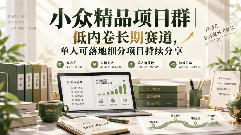 小众精品项目群｜低内卷长期赛道，单人可落地细分项目持续分享瀚萌资源网-网赚网-网赚项目网-虚拟资源网-国学资源网-易学资源网-本站有全网最新网赚项目-易学课程资源-中医课程资源的在线下载网站！瀚萌资源网