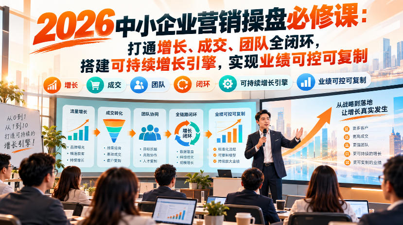 2026中小企业营销操盘必修课：打通增长、成交、团队全闭环，搭建可持续增长引擎，实现业绩可控可复制瀚萌资源网-网赚网-网赚项目网-虚拟资源网-国学资源网-易学资源网-本站有全网最新网赚项目-易学课程资源-中医课程资源的在线下载网站！瀚萌资源网