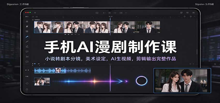 手机AI漫剧制作课：小说转剧本分镜，美术设定，AI生视频，剪辑输出完整作品瀚萌资源网-网赚网-网赚项目网-虚拟资源网-国学资源网-易学资源网-本站有全网最新网赚项目-易学课程资源-中医课程资源的在线下载网站！瀚萌资源网