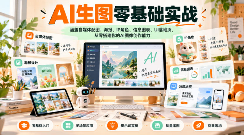 图片[1]瀚萌资源网-网赚网-网赚项目网-虚拟资源网-国学资源网-易学资源网-本站有全网最新网赚项目-易学课程资源-中医课程资源的在线下载网站！AI生图零基础实战，涵盖自媒体配图、海报、IP角色、信息图表、UI落地页，从零搭建你的AI图像创作能力瀚萌资源网-网赚网-网赚项目网-虚拟资源网-国学资源网-易学资源网-本站有全网最新网赚项目-易学课程资源-中医课程资源的在线下载网站！瀚萌资源网