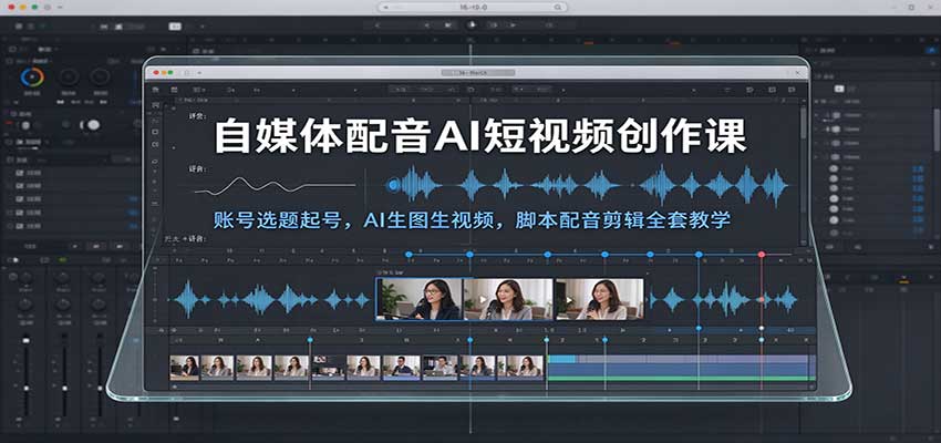 自媒体配音AI短视频创作课：账号选题起号，AI生图生视频，脚本配音剪辑全套教学瀚萌资源网-网赚网-网赚项目网-虚拟资源网-国学资源网-易学资源网-本站有全网最新网赚项目-易学课程资源-中医课程资源的在线下载网站！瀚萌资源网