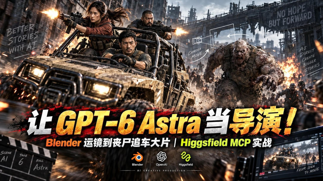 让GPT-6 Astra当导演！Blender运镜到丧尸追车大片｜Higgsfield MCP实战瀚萌资源网-网赚网-网赚项目网-虚拟资源网-国学资源网-易学资源网-本站有全网最新网赚项目-易学课程资源-中医课程资源的在线下载网站！瀚萌资源网