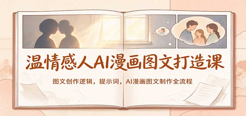 温情感人AI漫画图文打造课：图文创作逻辑，提示词，AI漫画图文制作全流程瀚萌资源网-网赚网-网赚项目网-虚拟资源网-国学资源网-易学资源网-本站有全网最新网赚项目-易学课程资源-中医课程资源的在线下载网站！瀚萌资源网