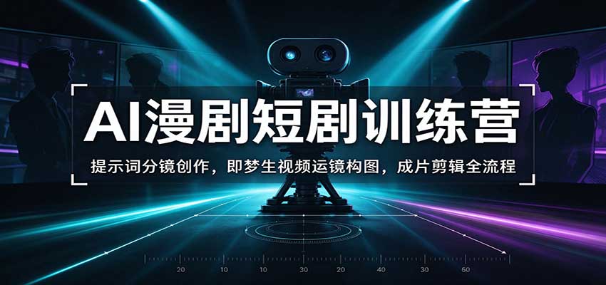 AI漫剧短剧训练营：提示词分镜创作，即梦生视频运镜构图，成片剪辑全流程瀚萌资源网-网赚网-网赚项目网-虚拟资源网-国学资源网-易学资源网-本站有全网最新网赚项目-易学课程资源-中医课程资源的在线下载网站！瀚萌资源网