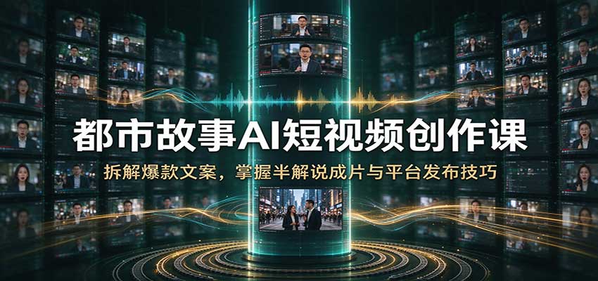 都市故事AI短视频创作课：拆解爆款文案，掌握半解说成片与平台发布技巧瀚萌资源网-网赚网-网赚项目网-虚拟资源网-国学资源网-易学资源网-本站有全网最新网赚项目-易学课程资源-中医课程资源的在线下载网站！瀚萌资源网