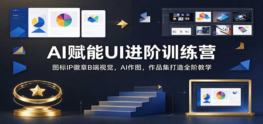 AI赋能UI进阶训练营：图标IP徽章B端视觉，AI作图，作品集打造全阶教学瀚萌资源网-网赚网-网赚项目网-虚拟资源网-国学资源网-易学资源网-本站有全网最新网赚项目-易学课程资源-中医课程资源的在线下载网站！瀚萌资源网