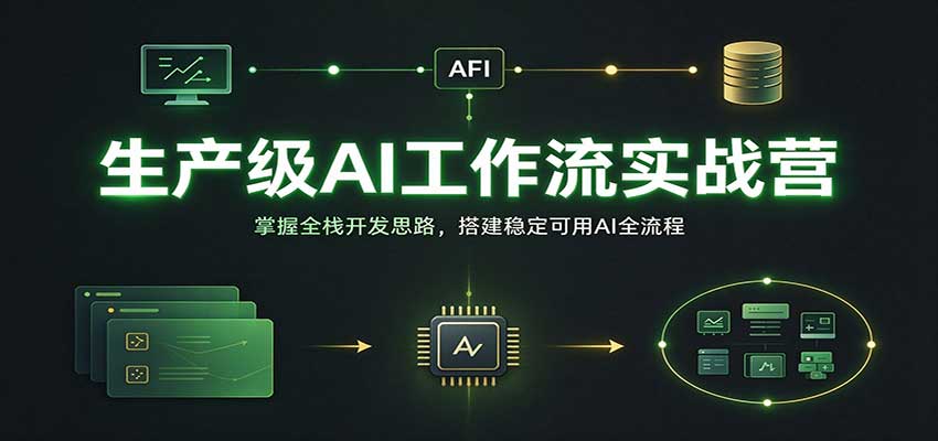 生产级AI工作流实战营：掌握全栈开发思路，搭建稳定可用AI全流程瀚萌资源网-网赚网-网赚项目网-虚拟资源网-国学资源网-易学资源网-本站有全网最新网赚项目-易学课程资源-中医课程资源的在线下载网站！瀚萌资源网