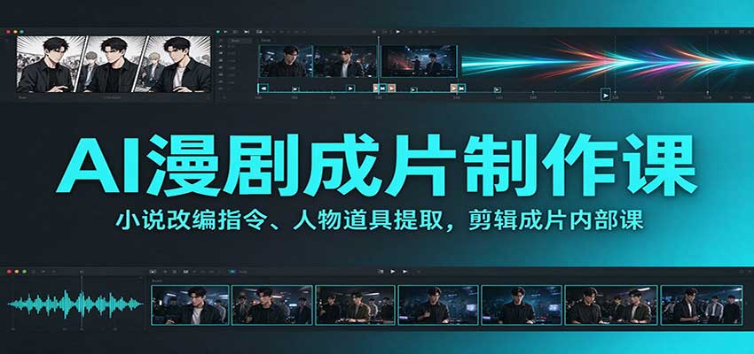 AI漫剧成片制作课：小说改编指令、人物道具提取，剪辑成片全流程瀚萌资源网-网赚网-网赚项目网-虚拟资源网-国学资源网-易学资源网-本站有全网最新网赚项目-易学课程资源-中医课程资源的在线下载网站！瀚萌资源网