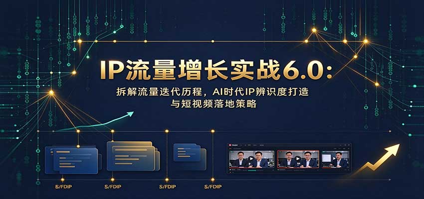IP流量增长实战6.0：拆解流量迭代历程，AI时代IP辨识度打造与短视频落地策略瀚萌资源网-网赚网-网赚项目网-虚拟资源网-国学资源网-易学资源网-本站有全网最新网赚项目-易学课程资源-中医课程资源的在线下载网站！瀚萌资源网