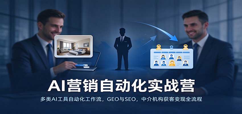 AI营销自动化实战营：多类AI工具自动化工作流，GEO与SEO，中介机构获客变现全流程瀚萌资源网-网赚网-网赚项目网-虚拟资源网-国学资源网-易学资源网-本站有全网最新网赚项目-易学课程资源-中医课程资源的在线下载网站！瀚萌资源网