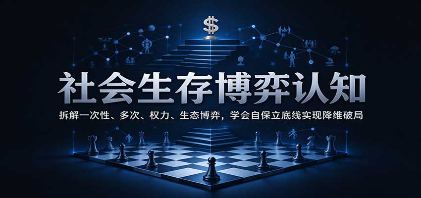 社会生存博弈认知：拆解一次性、多次、权力、生态博弈，学会自保立底线实现降维破局瀚萌资源网-网赚网-网赚项目网-虚拟资源网-国学资源网-易学资源网-本站有全网最新网赚项目-易学课程资源-中医课程资源的在线下载网站！瀚萌资源网