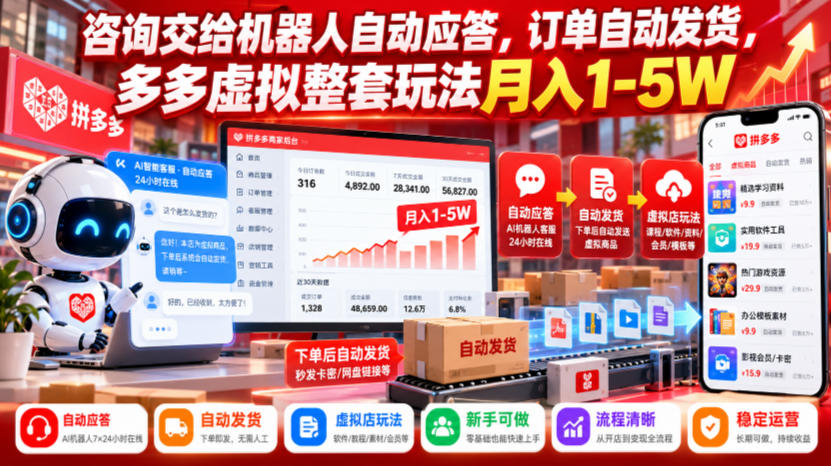 图片[1]瀚萌资源网-网赚网-网赚项目网-虚拟资源网-国学资源网-易学资源网-本站有全网最新网赚项目-易学课程资源-中医课程资源的在线下载网站！咨询交给机器人自动应答，订单自动发货，多多虚拟整套玩法月入1-5W【揭秘】瀚萌资源网-网赚网-网赚项目网-虚拟资源网-国学资源网-易学资源网-本站有全网最新网赚项目-易学课程资源-中医课程资源的在线下载网站！瀚萌资源网