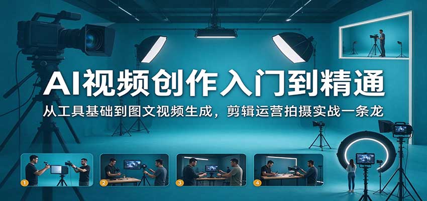 AI视频创作入门到精通：从工具基础到图文视频生成，剪辑运营拍摄实战一条龙瀚萌资源网-网赚网-网赚项目网-虚拟资源网-国学资源网-易学资源网-本站有全网最新网赚项目-易学课程资源-中医课程资源的在线下载网站！瀚萌资源网