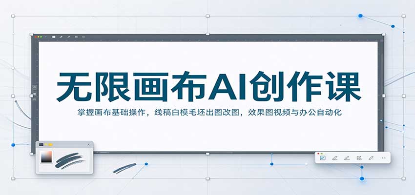 无限画布AI创作课：掌握画布基础操作，线稿白模毛坯出图改图，效果图视频与办公自动化瀚萌资源网-网赚网-网赚项目网-虚拟资源网-国学资源网-易学资源网-本站有全网最新网赚项目-易学课程资源-中医课程资源的在线下载网站！瀚萌资源网