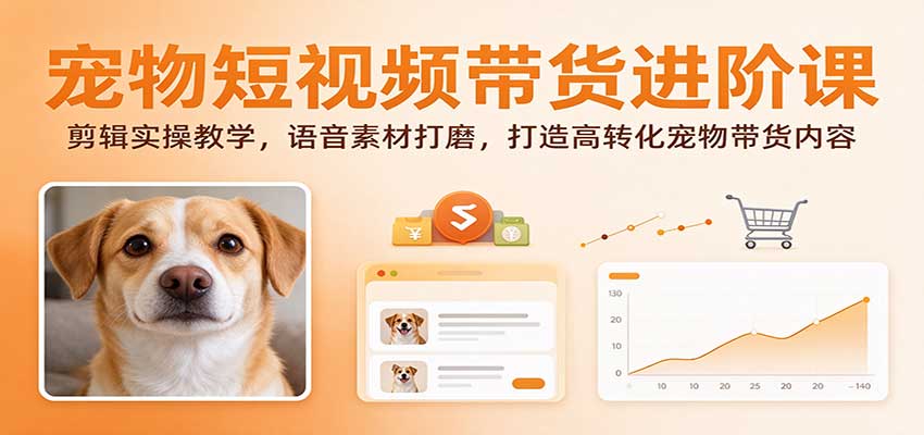 图片[1]瀚萌资源网-网赚网-网赚项目网-虚拟资源网-国学资源网-易学资源网-本站有全网最新网赚项目-易学课程资源-中医课程资源的在线下载网站！宠物短视频带货进阶课：剪辑实操教学，语音素材打磨，打造高转化宠物带货内容瀚萌资源网-网赚网-网赚项目网-虚拟资源网-国学资源网-易学资源网-本站有全网最新网赚项目-易学课程资源-中医课程资源的在线下载网站！瀚萌资源网