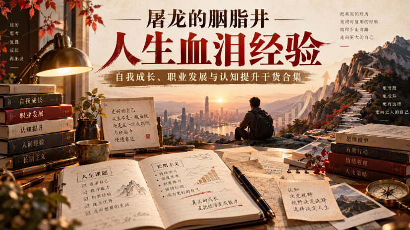 屠龙的胭脂井人生血泪经验｜自我成长、职业发展与认知提升干货合集【文档】瀚萌资源网-网赚网-网赚项目网-虚拟资源网-国学资源网-易学资源网-本站有全网最新网赚项目-易学课程资源-中医课程资源的在线下载网站！瀚萌资源网