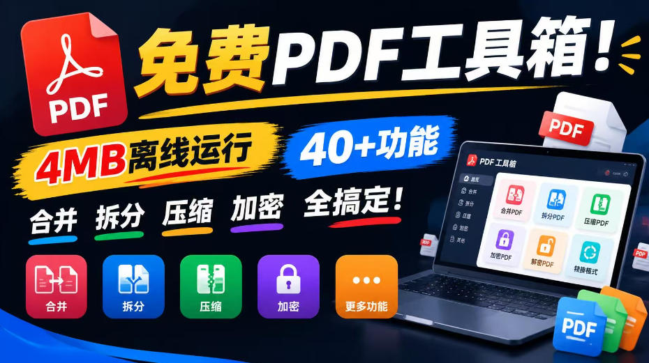 免费PDF工具箱！4MB离线运行，40+功能，合并拆分压缩加密全搞定！瀚萌资源网-网赚网-网赚项目网-虚拟资源网-国学资源网-易学资源网-本站有全网最新网赚项目-易学课程资源-中医课程资源的在线下载网站！瀚萌资源网