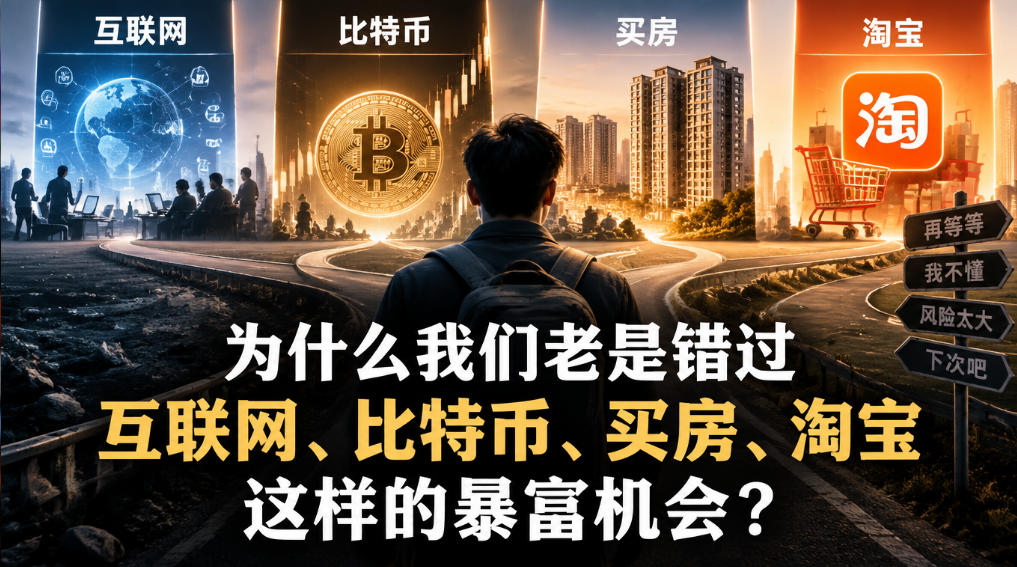 某社群付费文章：为什么我们老是错过互联网、比特币、买房、淘宝这样的暴富机会？瀚萌资源网-网赚网-网赚项目网-虚拟资源网-国学资源网-易学资源网-本站有全网最新网赚项目-易学课程资源-中医课程资源的在线下载网站！瀚萌资源网