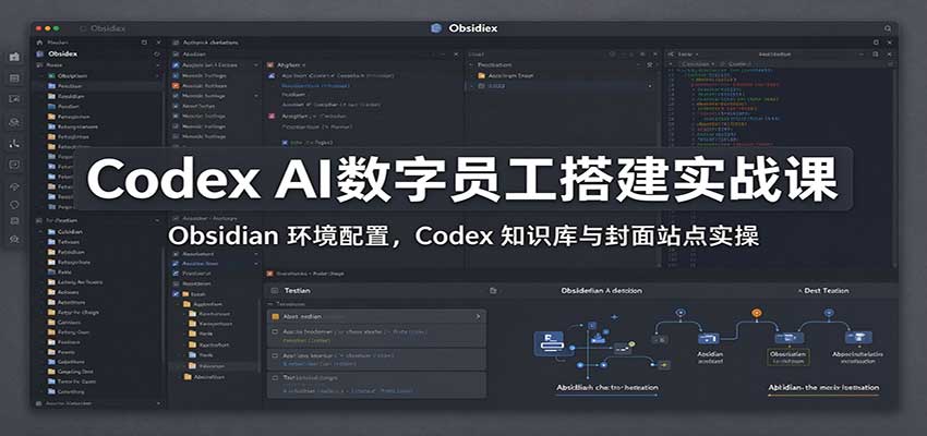 Codex AI数字员工搭建实战课：Obsidian 环境配置，Codex 知识库与封面站点实操瀚萌资源网-网赚网-网赚项目网-虚拟资源网-国学资源网-易学资源网-本站有全网最新网赚项目-易学课程资源-中医课程资源的在线下载网站！瀚萌资源网