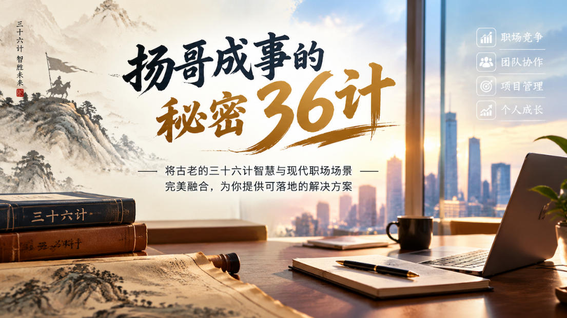 扬哥成事的秘密36计，将古老的三十六计智慧与现代职场场景完美融合，为你提供可落地的解决方案瀚萌资源网-网赚网-网赚项目网-虚拟资源网-国学资源网-易学资源网-本站有全网最新网赚项目-易学课程资源-中医课程资源的在线下载网站！瀚萌资源网