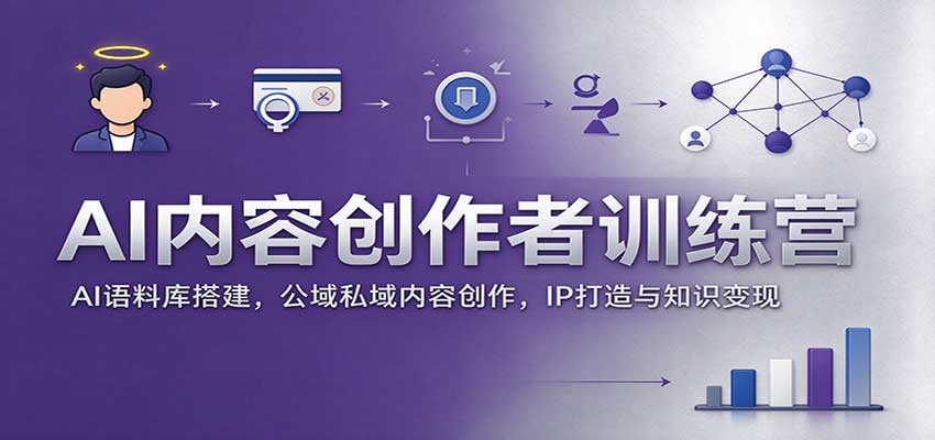 AI内容创作者训练营：AI语料库搭建，公域私域内容创作，IP打造与知识变现瀚萌资源网-网赚网-网赚项目网-虚拟资源网-国学资源网-易学资源网-本站有全网最新网赚项目-易学课程资源-中医课程资源的在线下载网站！瀚萌资源网
