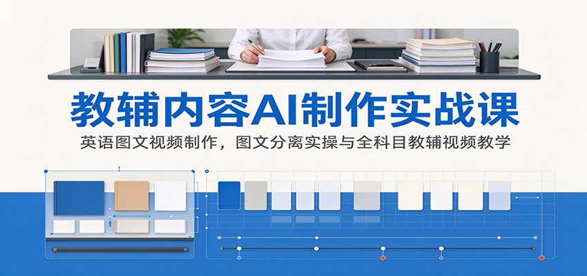 AI制作教辅内容实战课：英语图文视频制作，图文分离实操与全科目教辅视频教学瀚萌资源网-网赚网-网赚项目网-虚拟资源网-国学资源网-易学资源网-本站有全网最新网赚项目-易学课程资源-中医课程资源的在线下载网站！瀚萌资源网