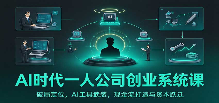 AI时代一人公司创业系统课：破局定位，AI工具武装，现金流打造与资本跃迁瀚萌资源网-网赚网-网赚项目网-虚拟资源网-国学资源网-易学资源网-本站有全网最新网赚项目-易学课程资源-中医课程资源的在线下载网站！瀚萌资源网