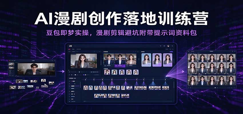 AI漫剧创作落地训练营：豆包即梦实操，漫剧剪辑避坑附带提示词资料包（更新）瀚萌资源网-网赚网-网赚项目网-虚拟资源网-国学资源网-易学资源网-本站有全网最新网赚项目-易学课程资源-中医课程资源的在线下载网站！瀚萌资源网