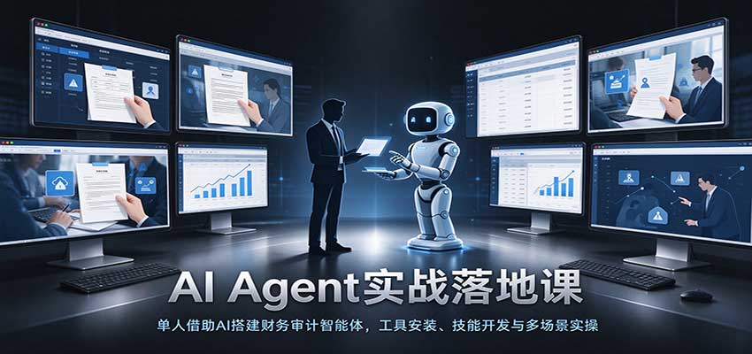 AI Agent实战落地课：单人借助AI搭建财务审计智能体，工具安装、技能开发与多场景实操瀚萌资源网-网赚网-网赚项目网-虚拟资源网-国学资源网-易学资源网-本站有全网最新网赚项目-易学课程资源-中医课程资源的在线下载网站！瀚萌资源网