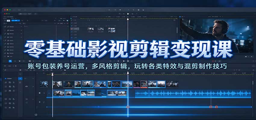零基础影视剪辑变现课：账号包装养号运营，多风格剪辑，玩转各类特效与混剪制作技巧瀚萌资源网-网赚网-网赚项目网-虚拟资源网-国学资源网-易学资源网-本站有全网最新网赚项目-易学课程资源-中医课程资源的在线下载网站！瀚萌资源网