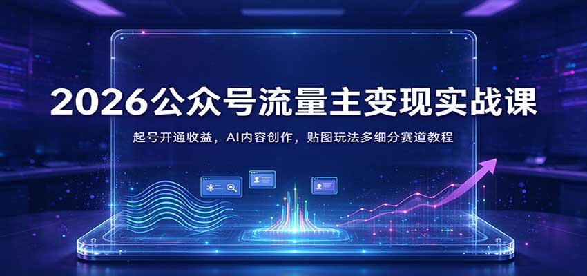 图片[1]瀚萌资源网-网赚网-网赚项目网-虚拟资源网-国学资源网-易学资源网-本站有全网最新网赚项目-易学课程资源-中医课程资源的在线下载网站！2026公众号流量主变现实战课：起号开通收益，AI内容创作，贴图玩法多细分赛道教程瀚萌资源网-网赚网-网赚项目网-虚拟资源网-国学资源网-易学资源网-本站有全网最新网赚项目-易学课程资源-中医课程资源的在线下载网站！瀚萌资源网