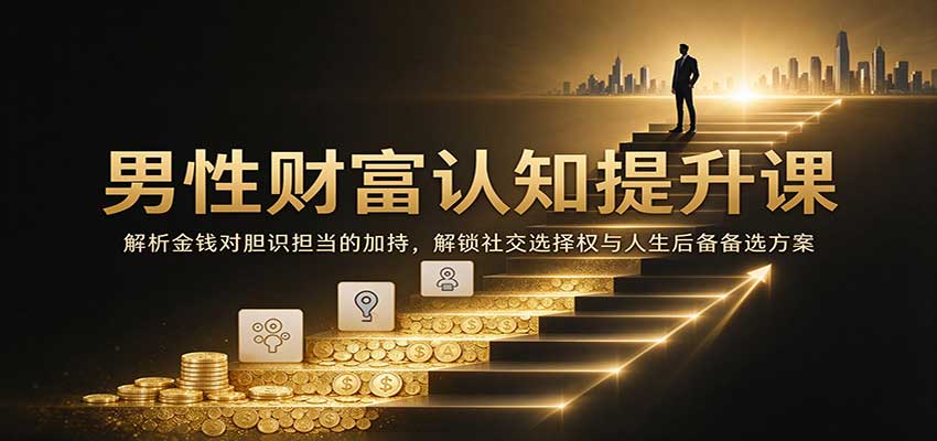 男性财富认知提升课：解析金钱对胆识担当的加持，解锁社交选择权与人生后备备选方案瀚萌资源网-网赚网-网赚项目网-虚拟资源网-国学资源网-易学资源网-本站有全网最新网赚项目-易学课程资源-中医课程资源的在线下载网站！瀚萌资源网