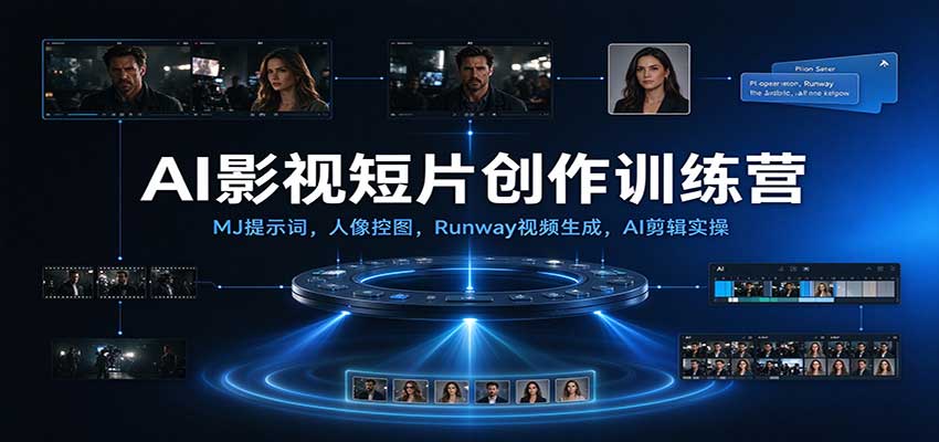 AI影视短片创作训练营：MJ提示词，人像控图，Runway视频生成，AI剪辑实操瀚萌资源网-网赚网-网赚项目网-虚拟资源网-国学资源网-易学资源网-本站有全网最新网赚项目-易学课程资源-中医课程资源的在线下载网站！瀚萌资源网