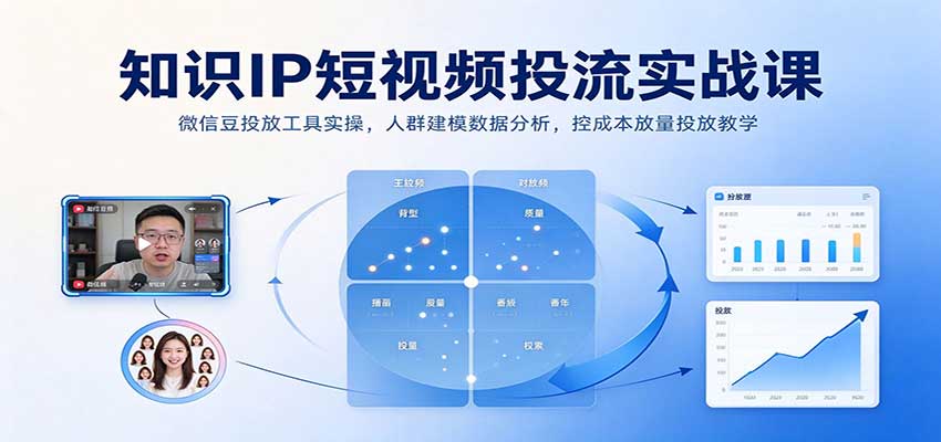 知识IP短视频投流实战课：微信豆投放工具实操，人群建模数据分析，控成本放量投放教学瀚萌资源网-网赚网-网赚项目网-虚拟资源网-国学资源网-易学资源网-本站有全网最新网赚项目-易学课程资源-中医课程资源的在线下载网站！瀚萌资源网