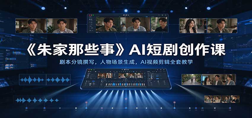《朱家那些事》AI短剧创作课：剧本分镜撰写，人物场景生成，AI视频剪辑全套教学瀚萌资源网-网赚网-网赚项目网-虚拟资源网-国学资源网-易学资源网-本站有全网最新网赚项目-易学课程资源-中医课程资源的在线下载网站！瀚萌资源网
