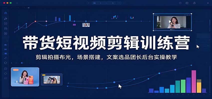 带货短视频剪辑训练营：剪辑拍摄布光，场景搭建，文案选品团长后台实操教学瀚萌资源网-网赚网-网赚项目网-虚拟资源网-国学资源网-易学资源网-本站有全网最新网赚项目-易学课程资源-中医课程资源的在线下载网站！瀚萌资源网