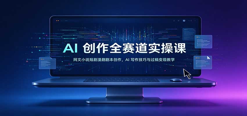 AI创作全赛道实操课：网文小说短剧漫剧剧本创作，AI写作技巧与过稿变现教学瀚萌资源网-网赚网-网赚项目网-虚拟资源网-国学资源网-易学资源网-本站有全网最新网赚项目-易学课程资源-中医课程资源的在线下载网站！瀚萌资源网