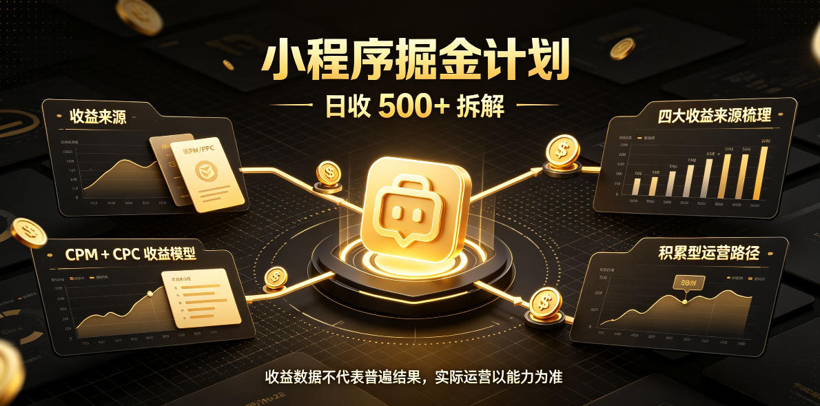 小程序推广计划，日收500+，腾讯官方打款，客户留存率高，收益长期稳定【揭秘】瀚萌资源网-网赚网-网赚项目网-虚拟资源网-国学资源网-易学资源网-本站有全网最新网赚项目-易学课程资源-中医课程资源的在线下载网站！瀚萌资源网