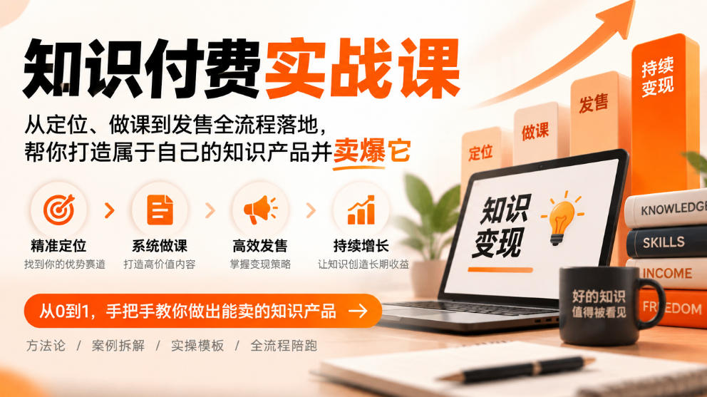 知识付费实战课：从定位、做课到发售全流程落地，帮你打造属于自己的知识产品并卖爆它瀚萌资源网-网赚网-网赚项目网-虚拟资源网-国学资源网-易学资源网-本站有全网最新网赚项目-易学课程资源-中医课程资源的在线下载网站！瀚萌资源网