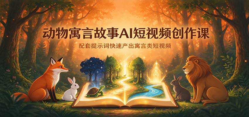 动物寓言故事AI短视频创作课：配套提示词快速产出寓言类短视频瀚萌资源网-网赚网-网赚项目网-虚拟资源网-国学资源网-易学资源网-本站有全网最新网赚项目-易学课程资源-中医课程资源的在线下载网站！瀚萌资源网