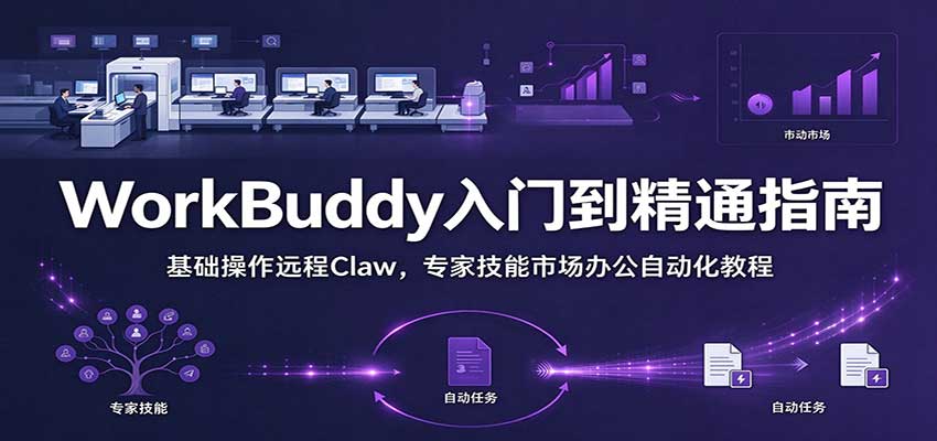 WorkBuddy从入门到精通手册：基础操作远程Claw，专家技能市场办公自动化教程瀚萌资源网-网赚网-网赚项目网-虚拟资源网-国学资源网-易学资源网-本站有全网最新网赚项目-易学课程资源-中医课程资源的在线下载网站！瀚萌资源网